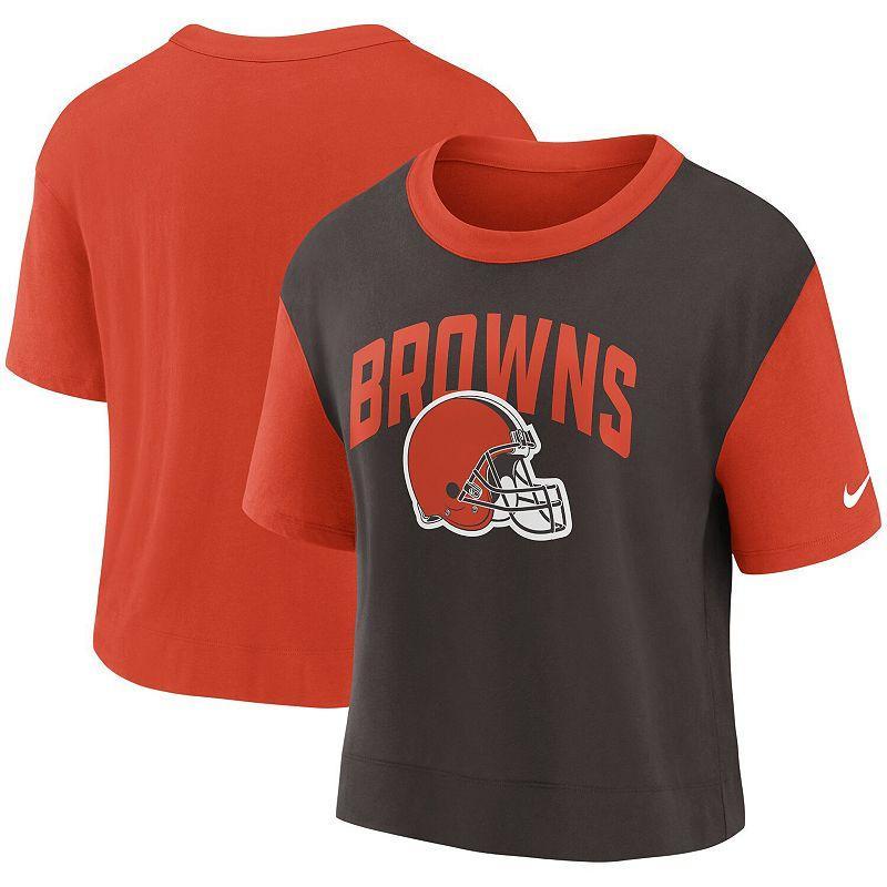 Womens Nike /Brown Cleveland Browns High Hip Fashion T-Shirt Product Image