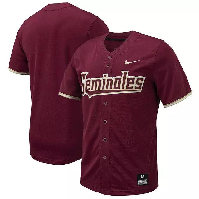 Mens Nike Garnet Florida State Seminoles Replica Full-Button Baseball Jersey Product Image