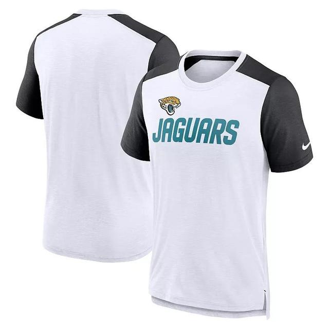 Mens Nike /Heathered Black Jacksonville Jaguars Color Block Team Name T-Shirt Product Image