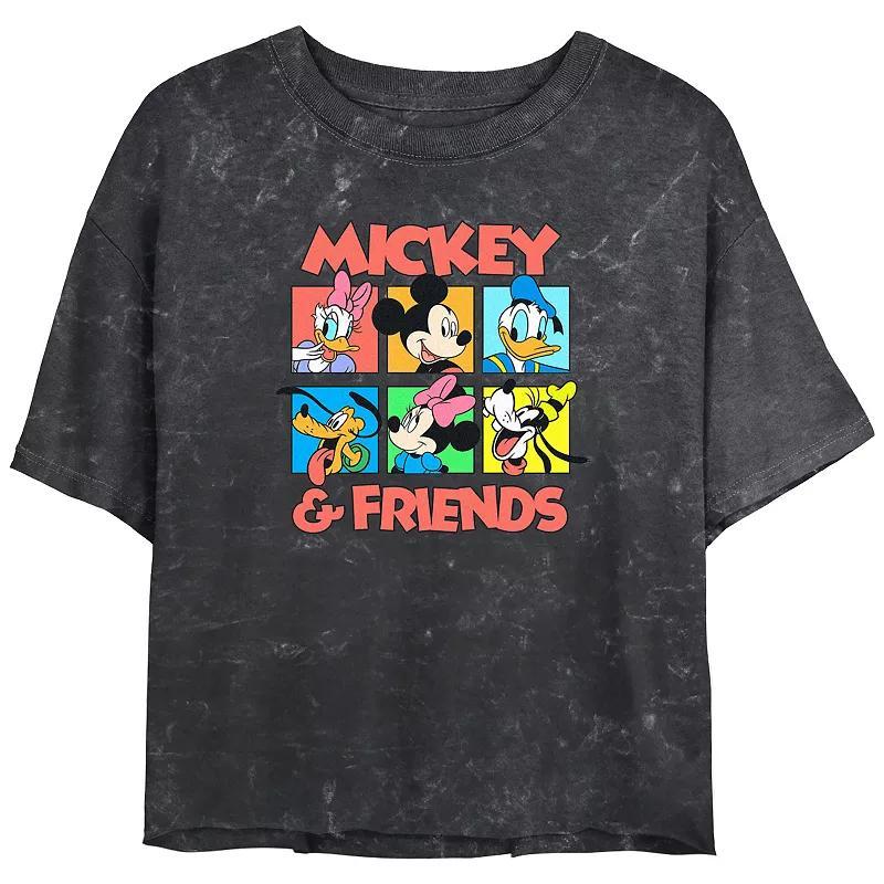 Disneys Mickey Mouse Head Shots Mineral Wash Juniors Cropped Graphic Tee, Womens Product Image