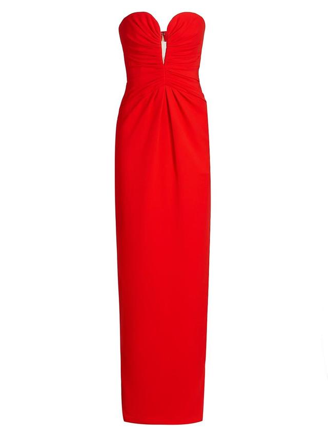 Womens Ruched Strapless Gown Product Image