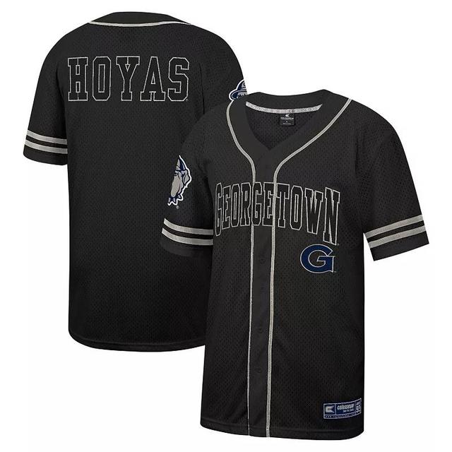 Mens Colosseum Georgetown Hoyas Free Spirited Mesh Button-Up Baseball Jersey Product Image