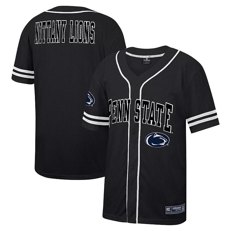 Mens Colosseum Penn State Nittany Lions Free Spirited Mesh Button-Up Baseball Jersey Product Image