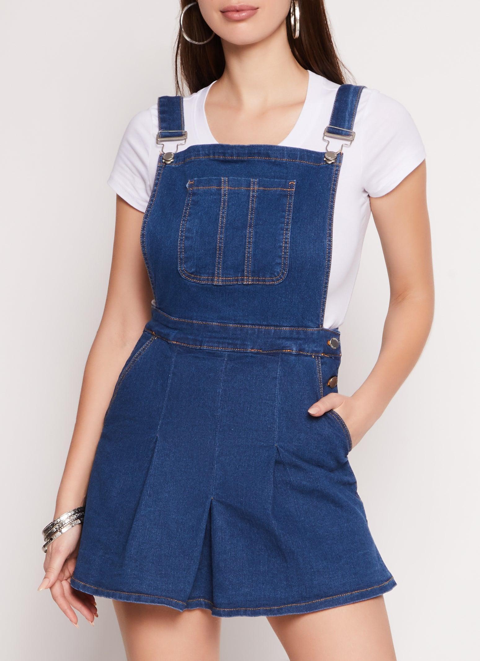 Womens Daisy Denim Overall Dress Product Image