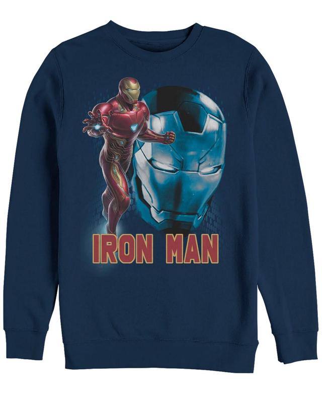 Marvel Mens Avengers Endgame Iron Man Big Face Action Pose, Crewneck Fleece Product Image