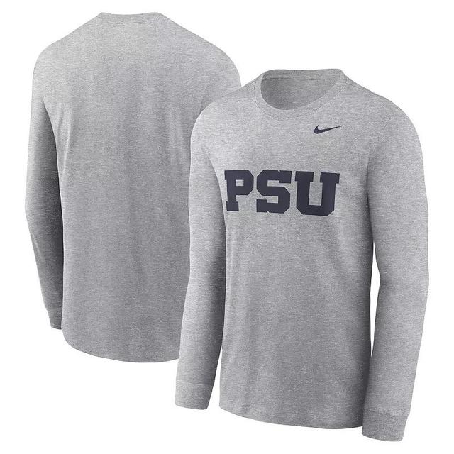 Mens Nike Heather Gray Penn State Nittany Lions Alternate Logo Long Sleeve T-Shirt Product Image