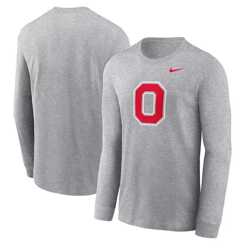 Mens Nike Heather Gray Ohio State Buckeyes Alternate Logo Long Sleeve T-Shirt Product Image