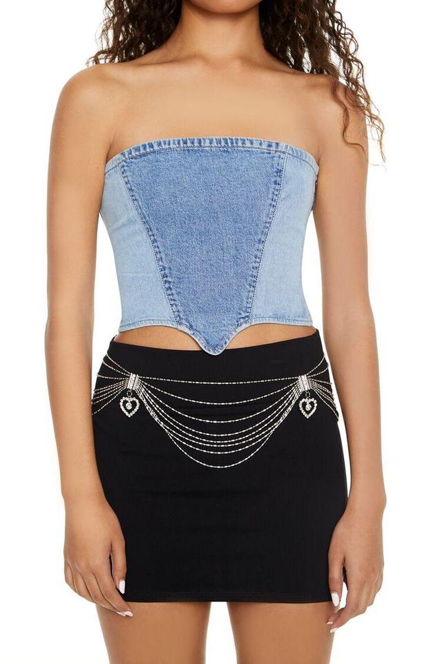 Layered Rhinestone Heart Belly Chain | Forever 21 Product Image