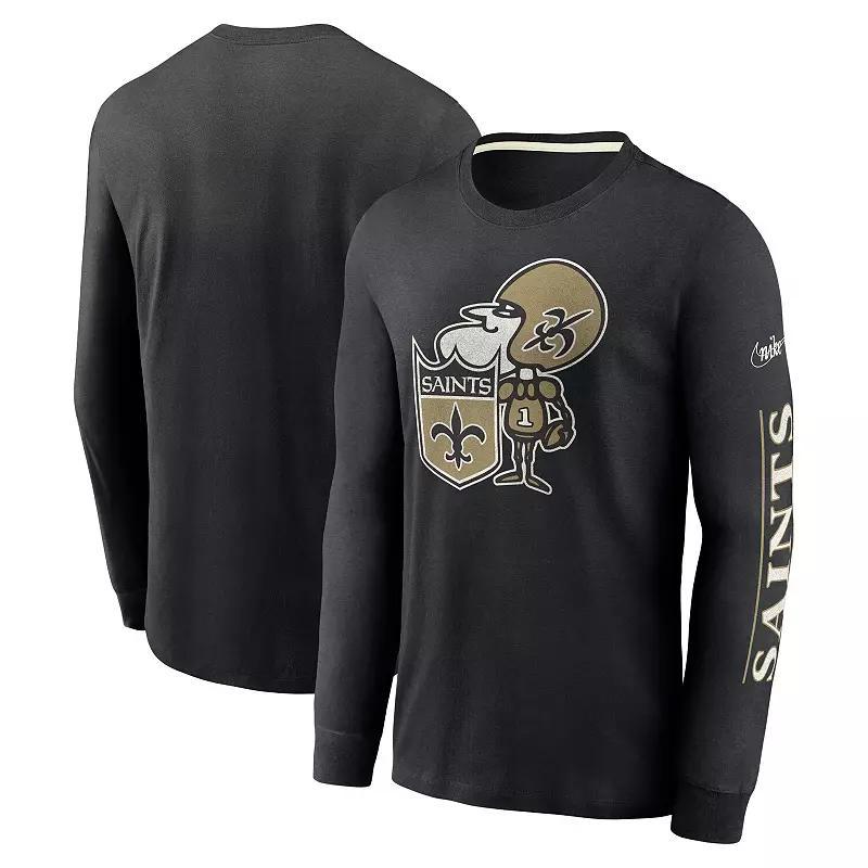 Men's Nike Black New Orleans Saints Fashion Tri-Blend Long Sleeve T-Shirt Product Image