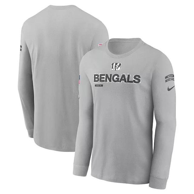 Mens Nike Gray Cincinnati Bengals 2024 Salute To Service Long Sleeve T-Shirt Product Image