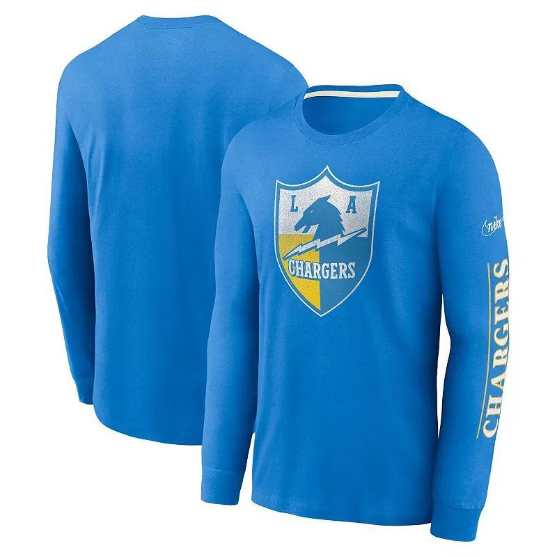 Nike Mens Powder Blue Los Angeles Chargers Fashion Tri-Blend Long Sleeve T-Shirt Product Image