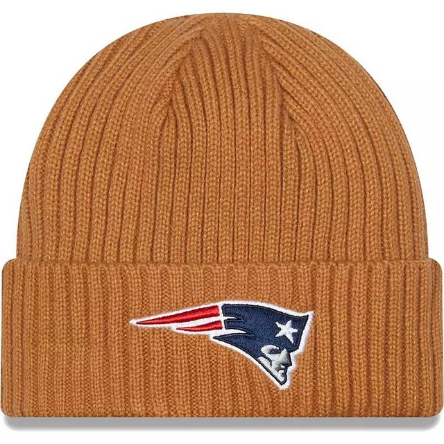 Mens New Era Brown New England Patriots Core Classic Cuffed Knit Hat Product Image