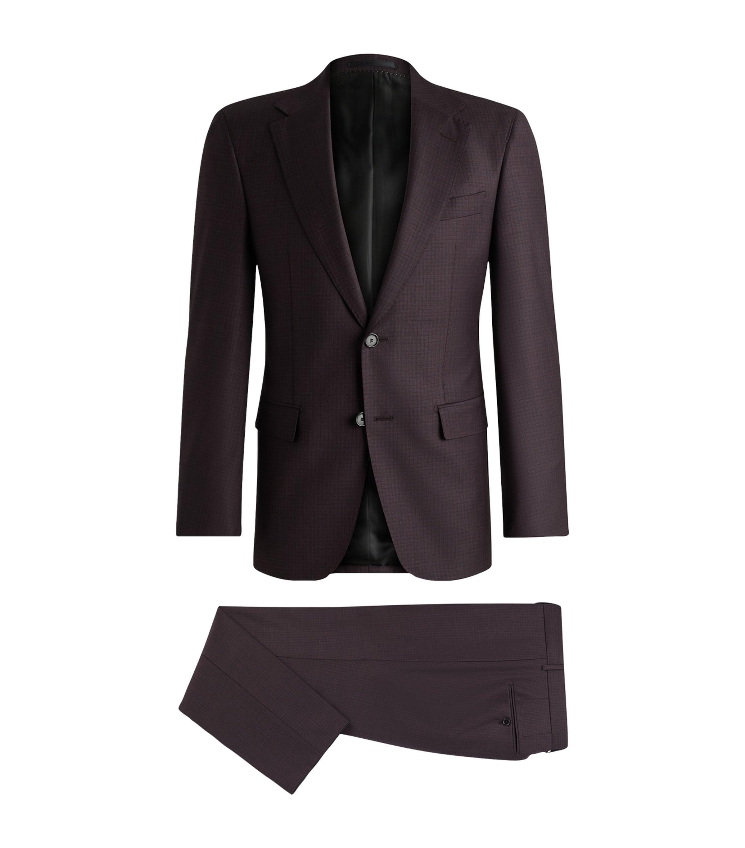 HUGO BOSS Virgin Wool Check 2-piece Suit In Nero Black Product Image