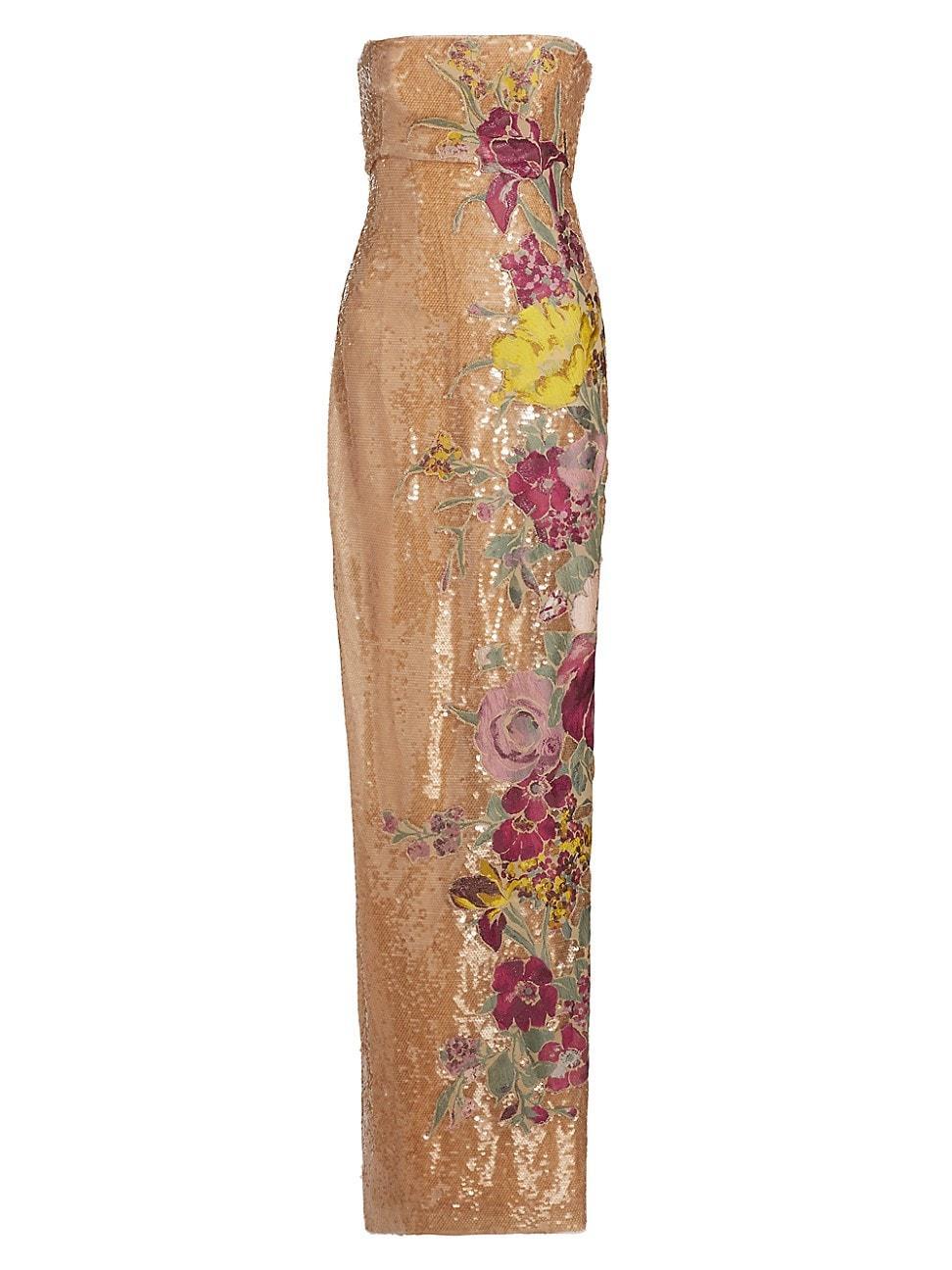 Womens Suzie Sequin Floral Column Gown Product Image