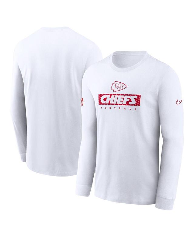 Nike Mens White Kansas City Chiefs Sideline Performance Long Sleeve T-Shirt Product Image