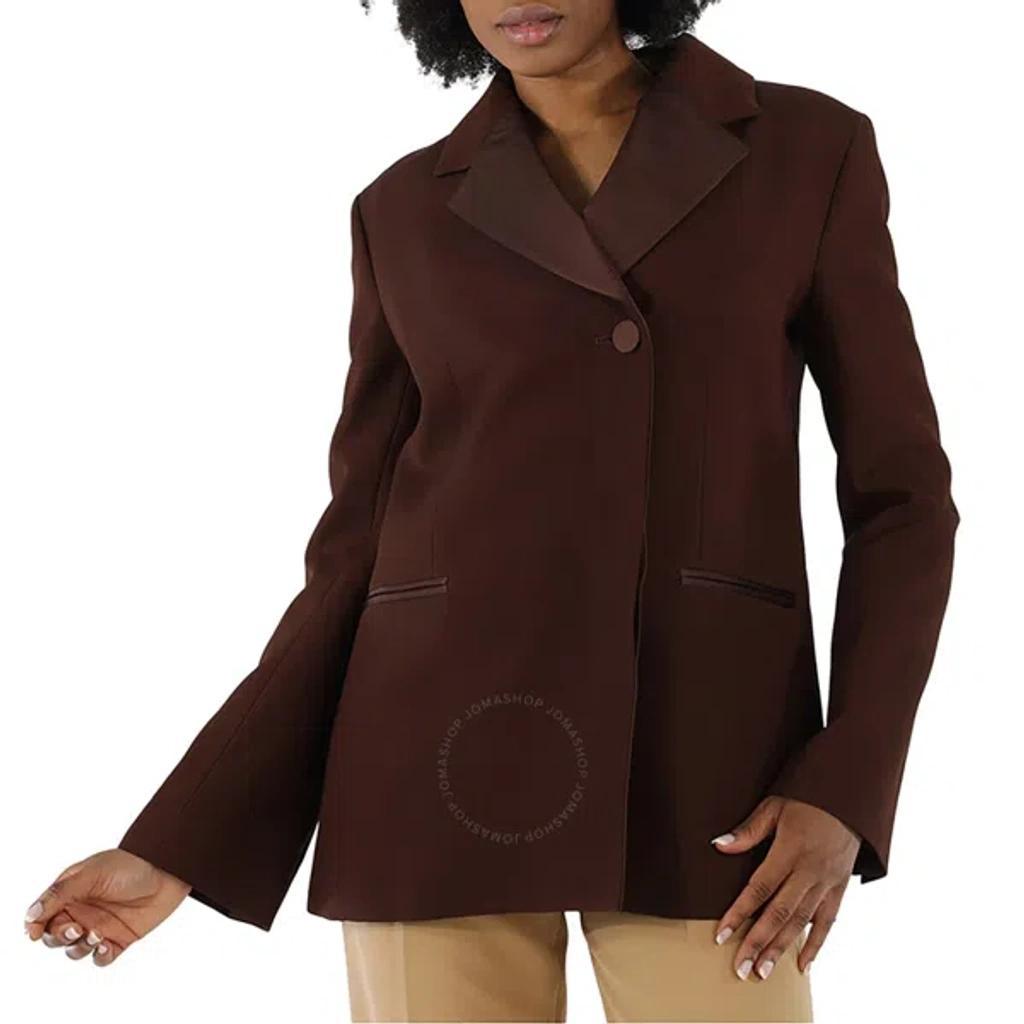 Ladies Brown Johnson Single Breasted Blazer Product Image