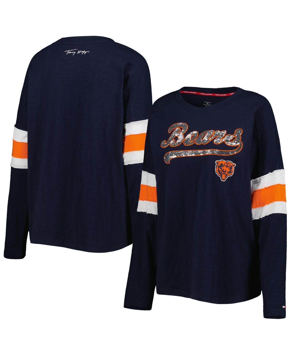 Womens Tommy Hilfiger Navy Chicago Bears Justine Long Sleeve Tunic T-Shirt Product Image