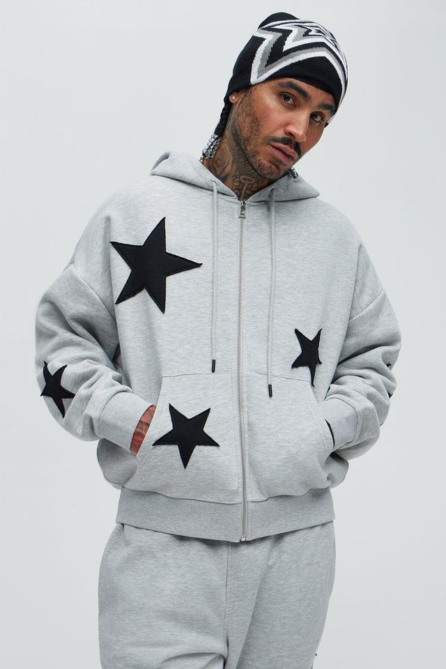 Tyson Stars Oversized Hoodie - Heather Grey Product Image