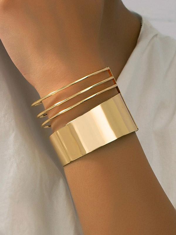 Geometric Hollow Solid Color Bracelet Accessories Product Image