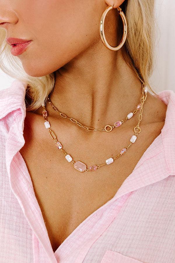 All The Glam Necklace in Pink Product Image