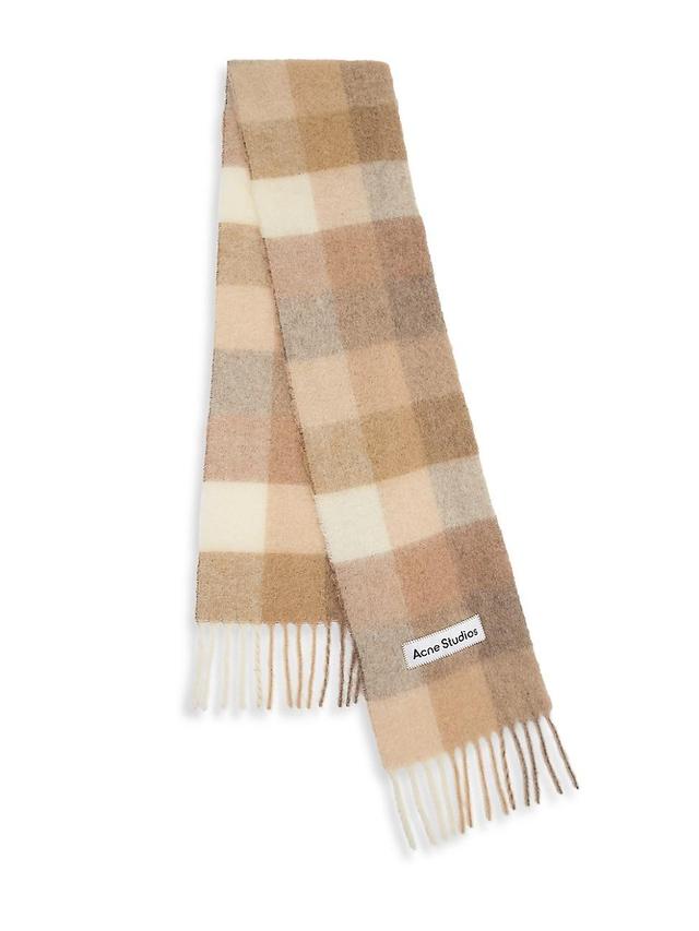 Acne Studios Vally Plaid Alpaca, Wool & Mohair Blend Scarf Product Image