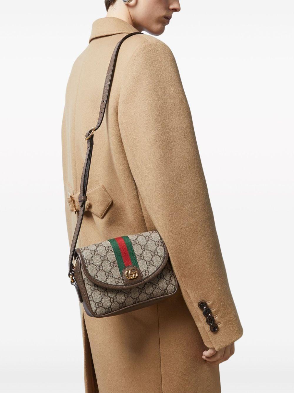 Ophidia Gg-canvas Shoulder Bag In Neutrals Product Image