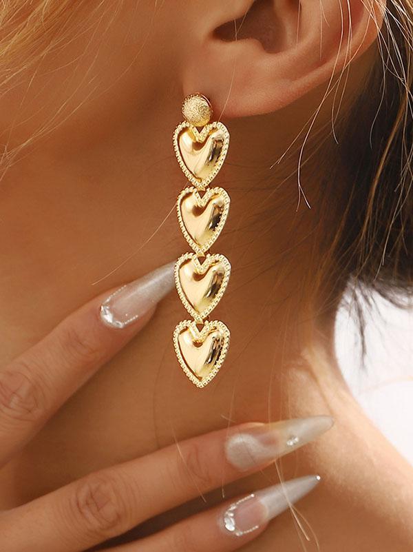 Heart Shape Drop Earrings Product Image