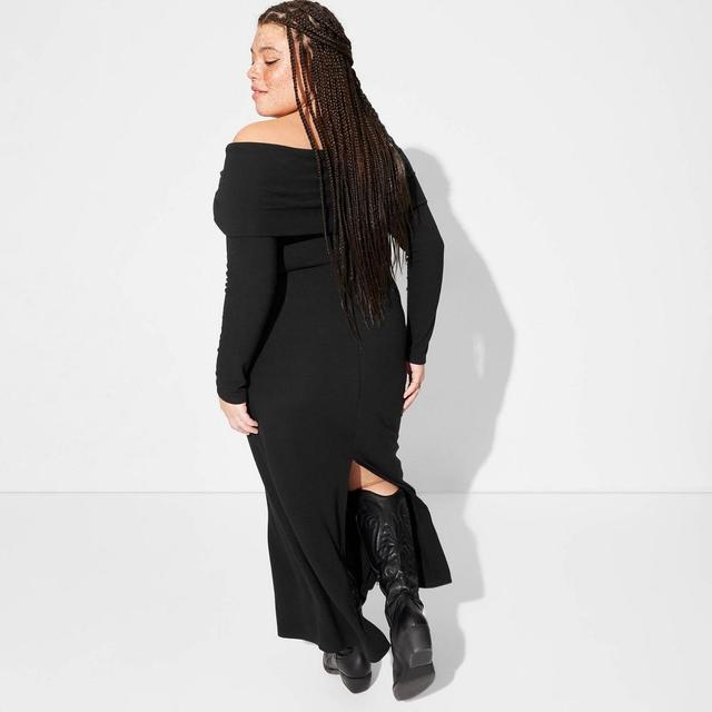 Womens Long Sleeve Maxi Sweater Dress - Wild Fable Black 3X Product Image