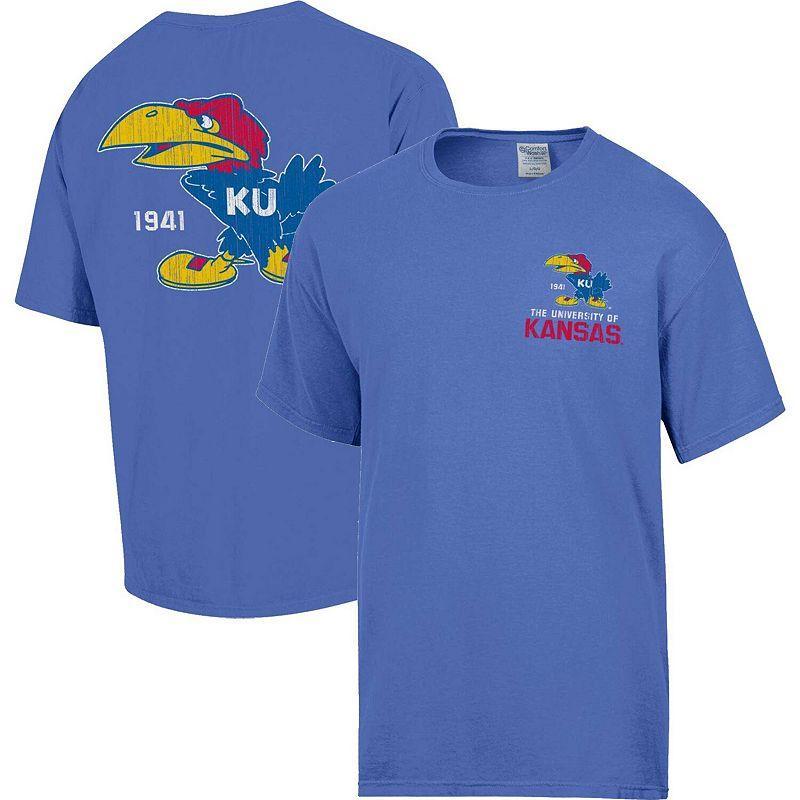 Mens Comfort Wash Royal Kansas Jayhawks Vintage Logo T-Shirt Product Image