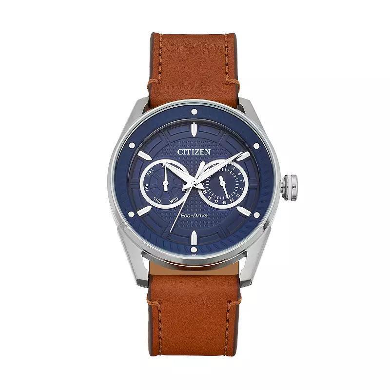 Drive From Citizen Eco-Drive Mens CTO Leather Watch - BU4020-01L Brown Product Image