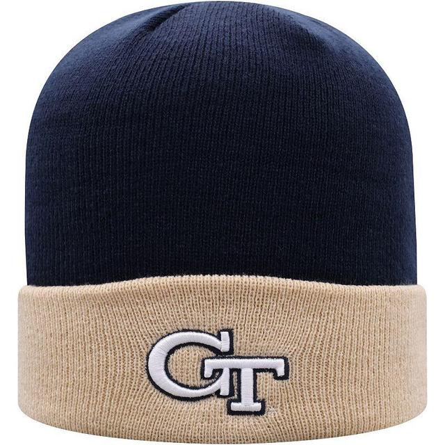 Mens Top of the World /Gold Georgia Tech Yellow Jackets Core 2-Tone Cuffed Knit Hat, Blue Product Image