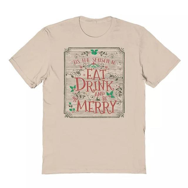 Mens Eat Drink Be Merry Graphic Tee, Womens Brown Product Image