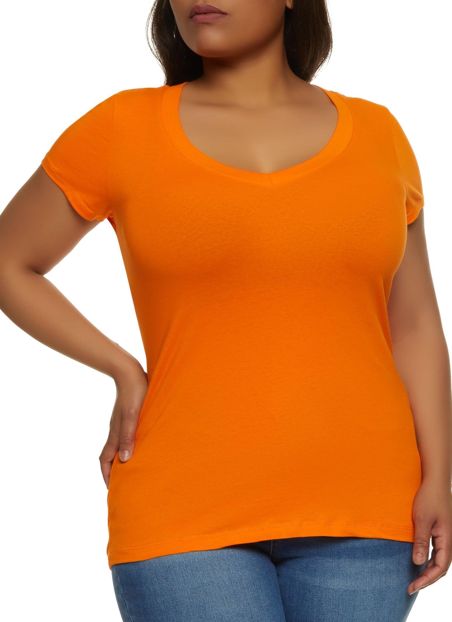 Womens Plus Size V Neck Tee Product Image