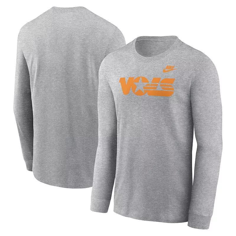 Mens Nike Heather Gray Tennessee Volunteers Legacy Primary Logo Long Sleeve T-Shirt Product Image