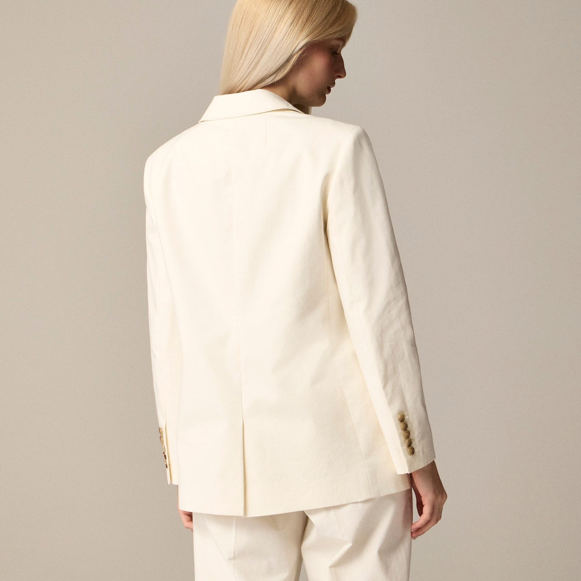 Relaxed patch-pocket blazer in cotton blend Product Image