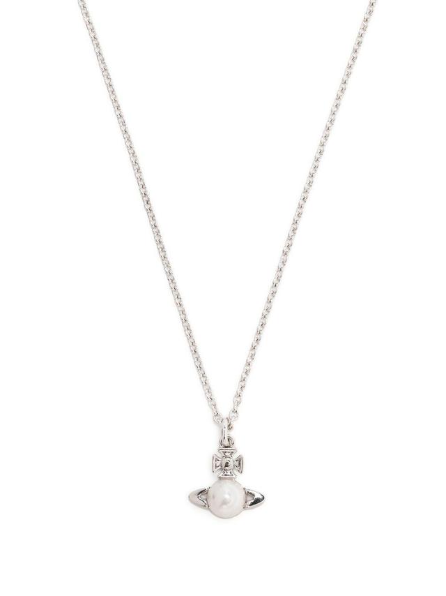 pearl-logo pendant necklace Product Image