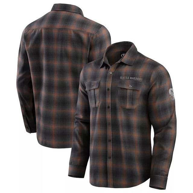 Mens Darius Rucker Collection by Fanatics Tan Seattle Mariners Classic Flannel Long Sleeve Button-Up Shirt Product Image