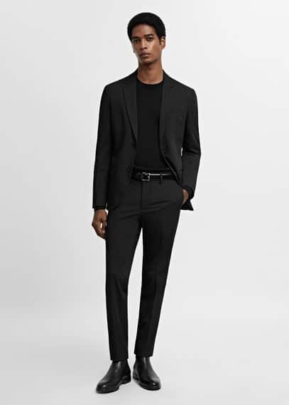 MANGO MAN - Stretch fabric super slim-fit suit pants blackMen Product Image