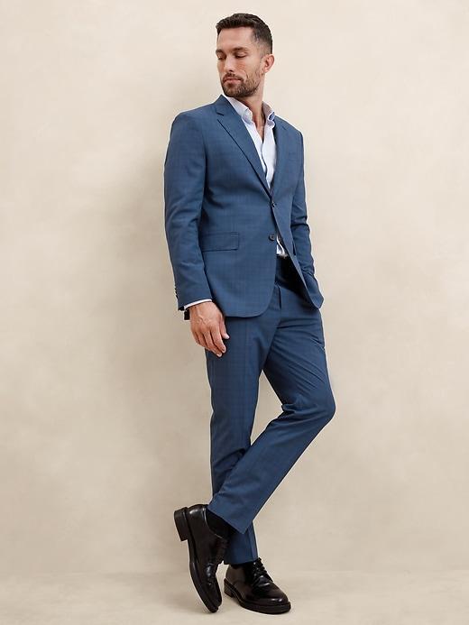 Tailored Blue Glen Plaid Suit Jacket Product Image