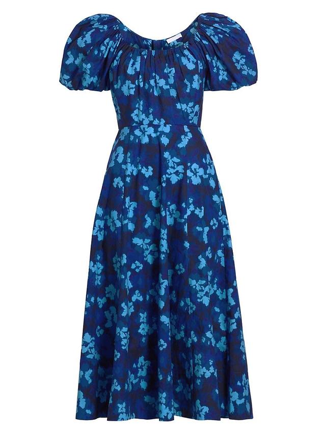 Womens Imara Floral Cotton Poplin Midi-Dress Product Image