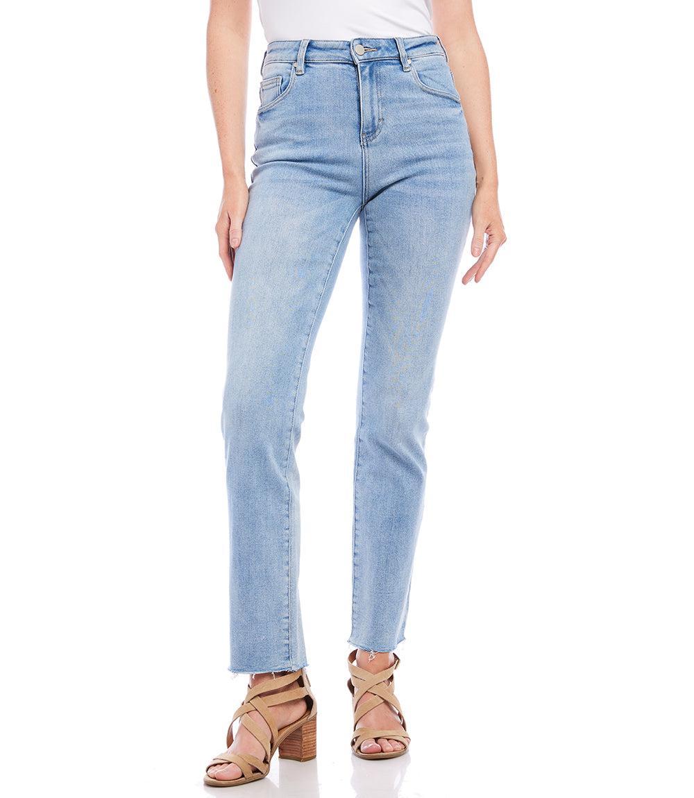 Raw Hem Straight Jeans Product Image