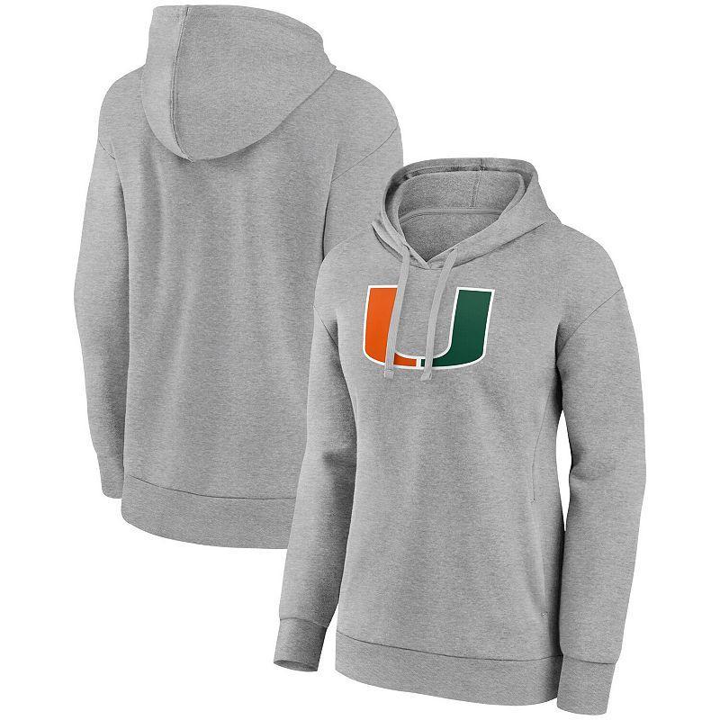 Womens Fanatics Gray Miami Hurricanes Evergreen Pullover Hoodie Product Image