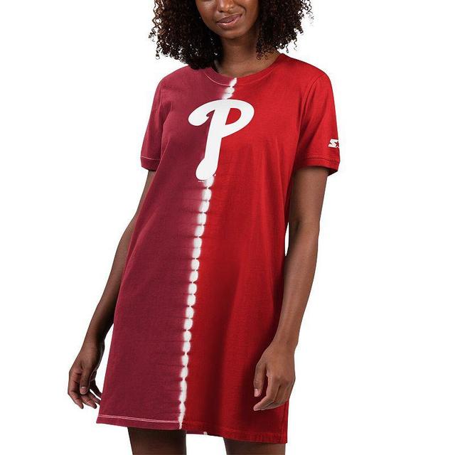 Womens Starter /Burgundy Philadelphia Phillies Ace Tie-Dye Sneaker Dress Product Image