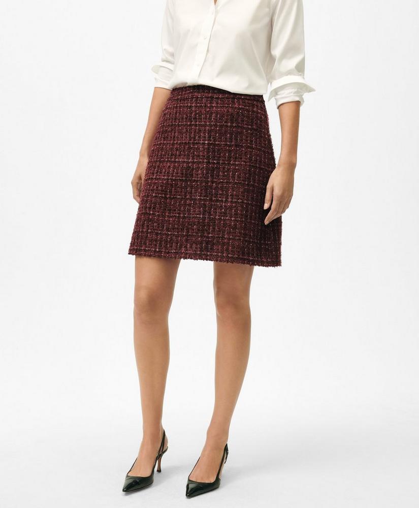 A-Line Skirt in Cotton-Wool Blend Boucle Product Image