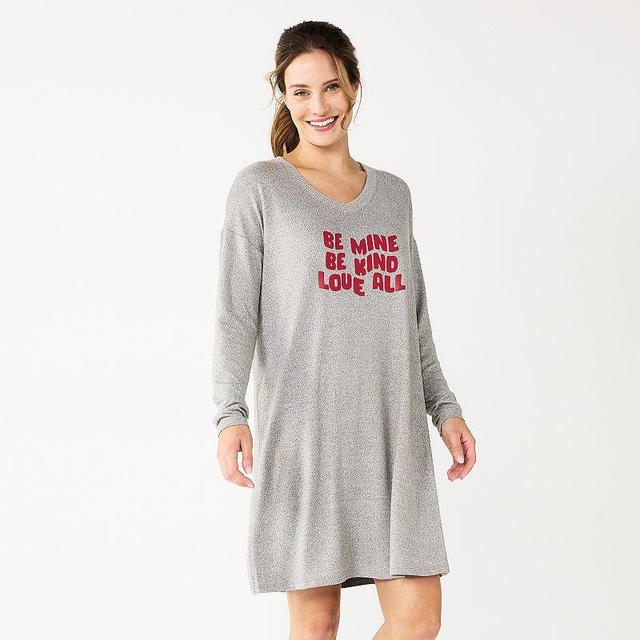 Womens Sonoma Goods For Life Cozy Long Sleeve V-Neck Sleepshirt Product Image