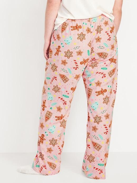 Mid-Rise Printed Flannel Pajama Pants Product Image