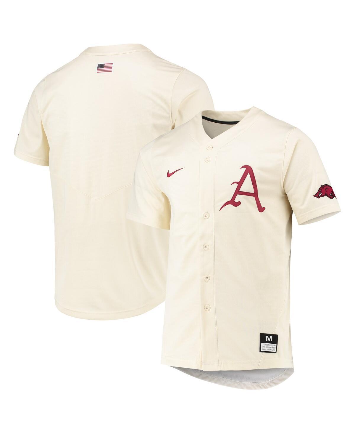 Mens Nike Natural Arkansas Razorbacks Replica Baseball Jersey - Natural Product Image