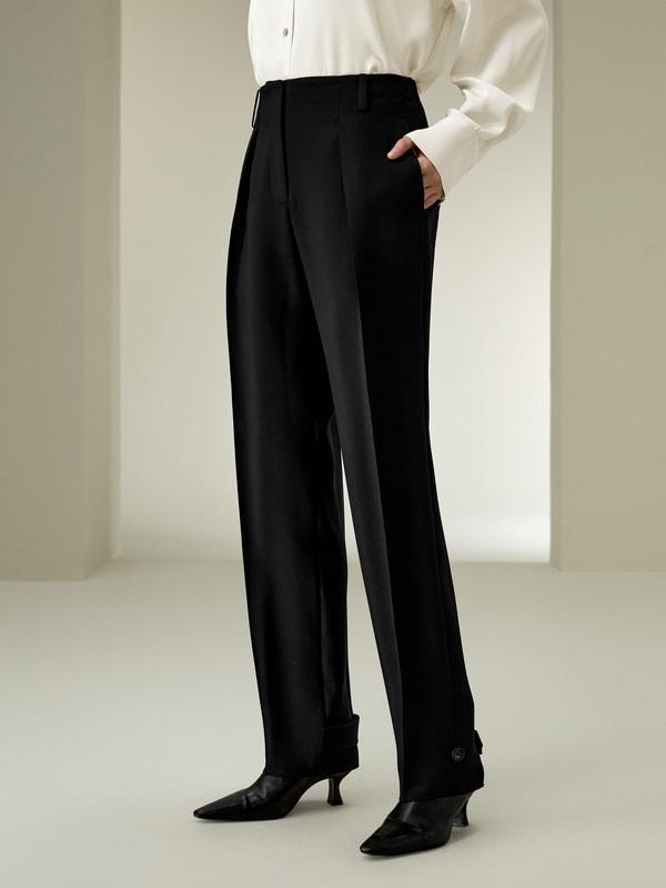 Wool Silk Blend Barrel Pants Product Image