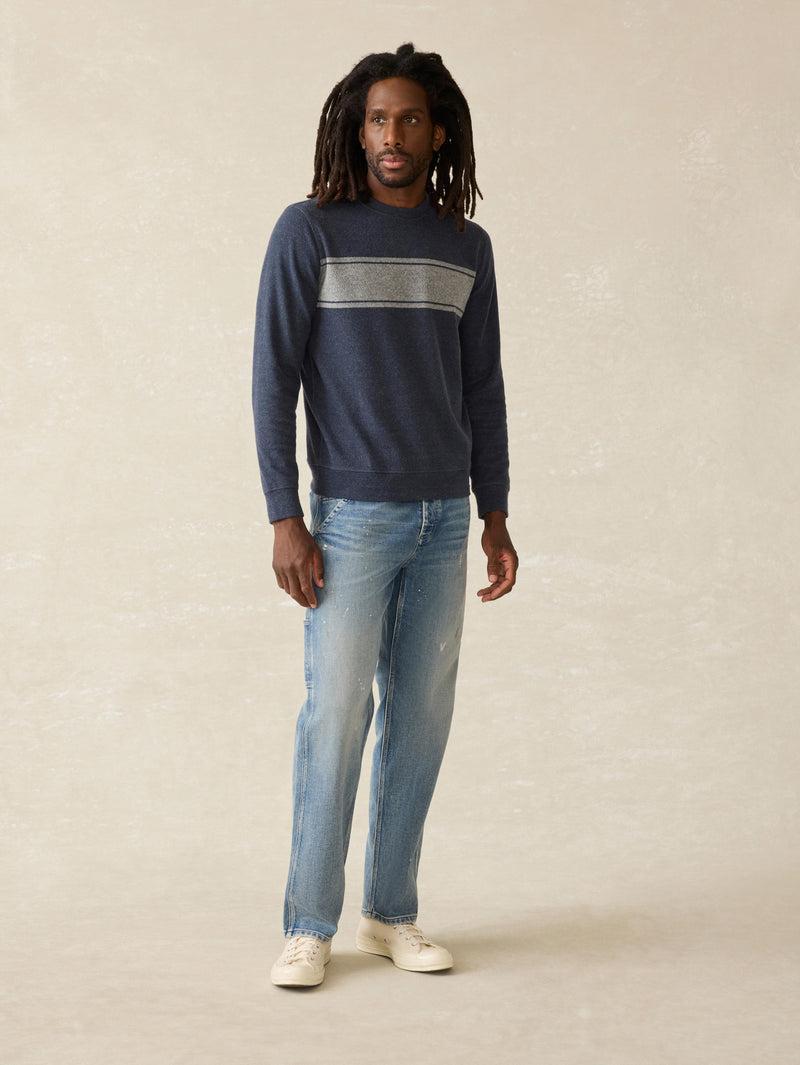 Legend™ Surf Stripe Sweater Crew - Brighton Navy Surf Stripe Product Image