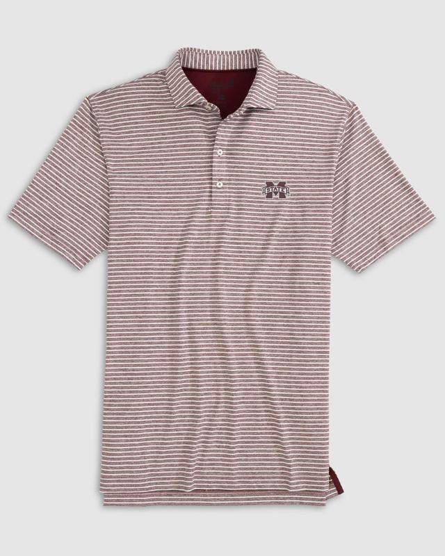 Mississippi State University Clipperr Striped Jersey Performance Polo Male Product Image